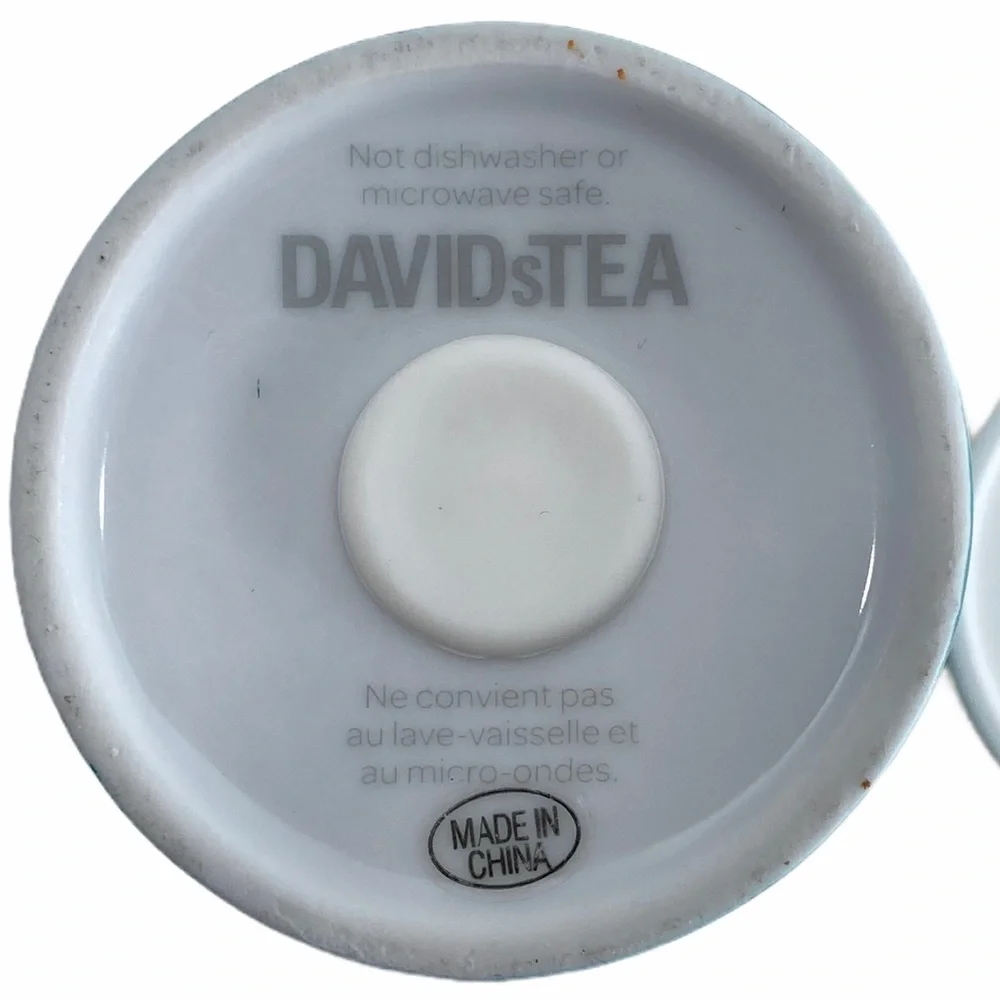 David's Tea Ceramic Travel Mug Cup Tumbler 10 year Celebrate - Picture 4 of 7